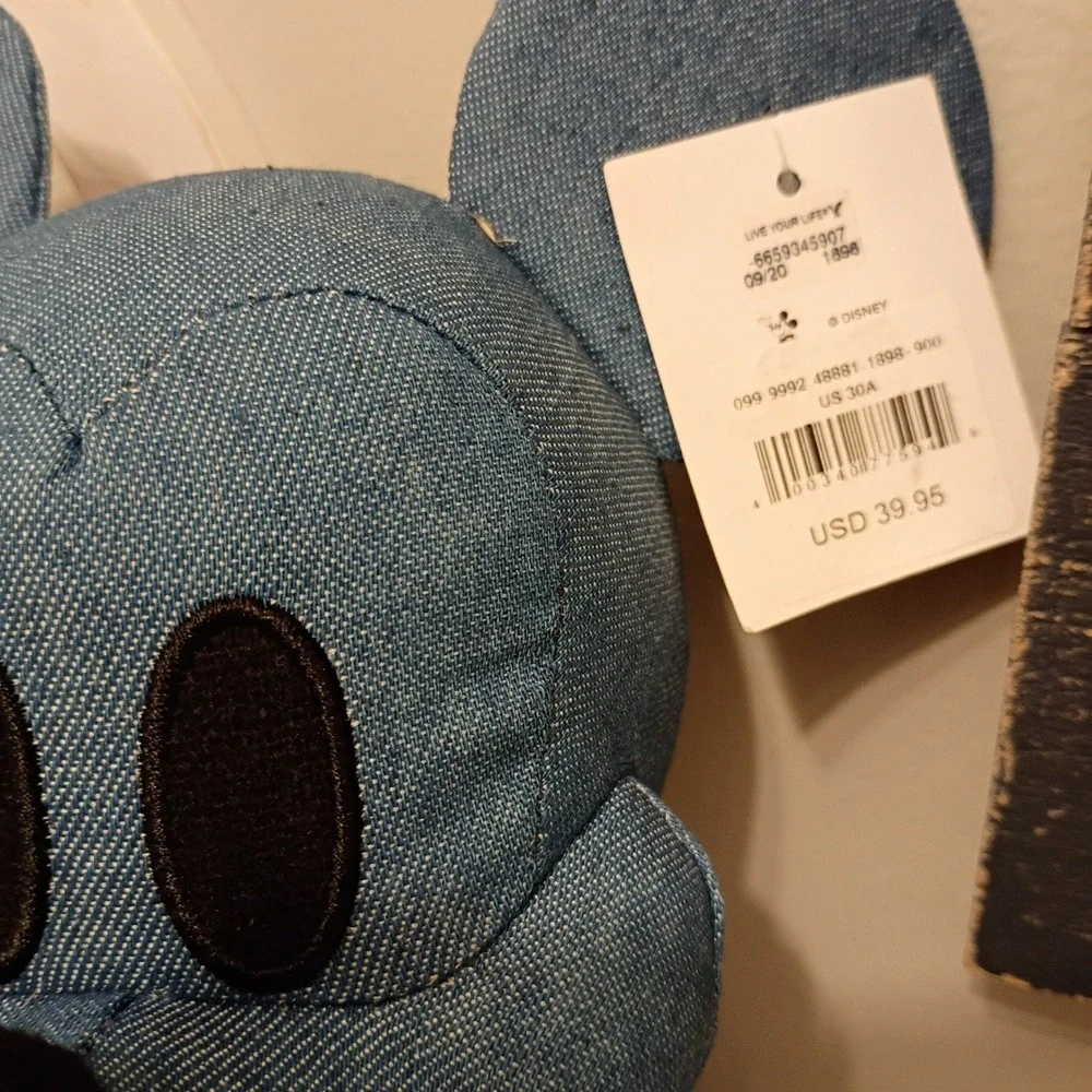 Disney x American Eagle Mickey Mouse Denim Plush Collectible Blue 1898-900 NWT